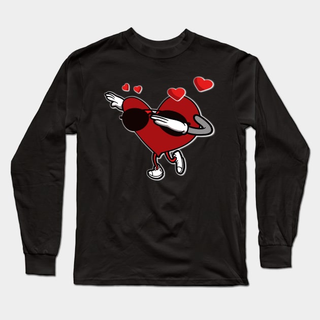 Adorable & Cool Dabbing Heart Long Sleeve T-Shirt by theperfectpresents